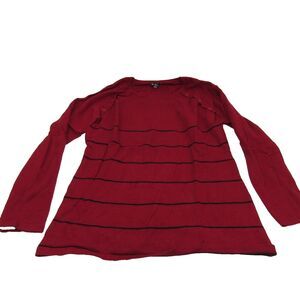 Vila Milano Women's Long Sleeve Top Shirt Red / Black Stripes Size  M